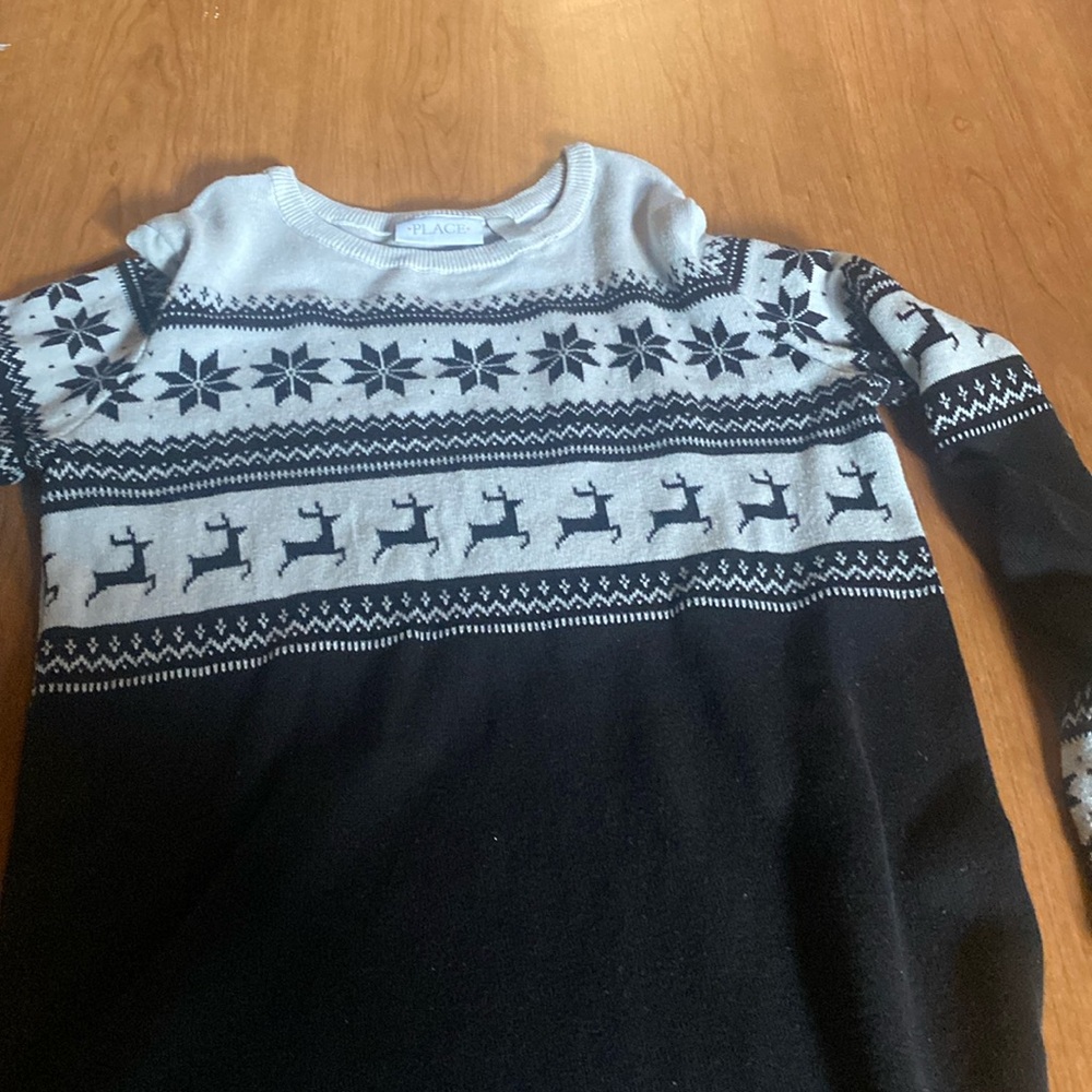 Reindeer black and white sweater dress